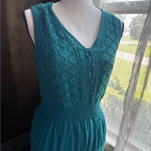 Teal Lace Sleeveless dress